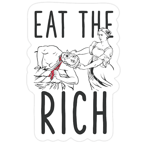 Eat The Rich Judith Beheading Holofernes Die Cut Sticker