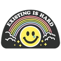 Existing Is Hard Rainbow Smile Die Cut Sticker
