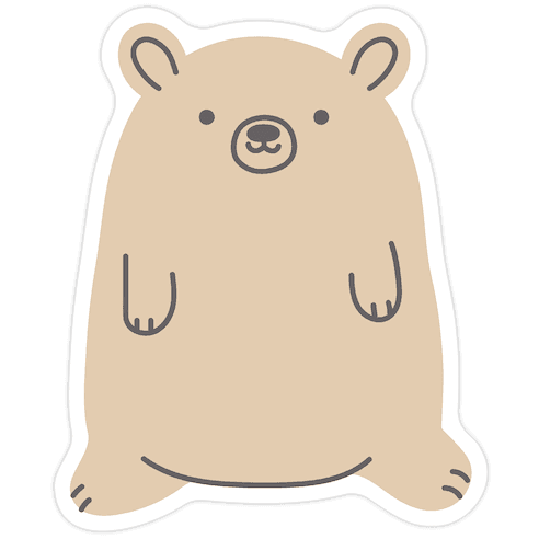 Fat Bear Die Cut Sticker