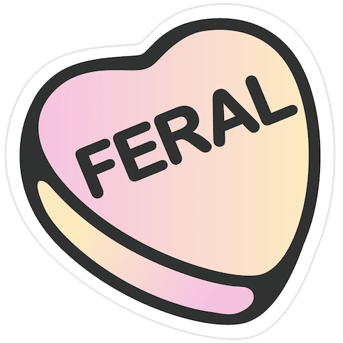 Feral Candy Heart Die Cut Sticker