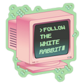 Follow The White Rabbit Die Cut Sticker