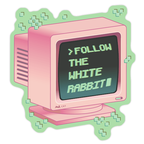 Follow The White Rabbit Die Cut Sticker