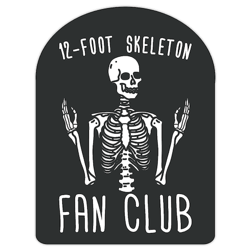 12-Foot Skeleton Fan Club Die Cut Sticker