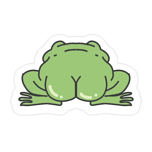 Frog Butt Die Cut Sticker