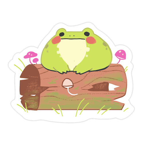Frog On A Log, What Sins Will He Commit Textless Die Cut Sticker