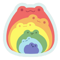 Frogs In Frogs In Frogs Rainbow Die Cut Sticker
