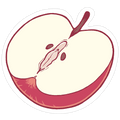 Fruity Vaginas Apple Die Cut Sticker