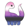 Genderfluid-Dino Die Cut Sticker
