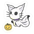 Ghost Cat Die Cut Sticker