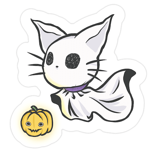 Ghost Cat Die Cut Sticker