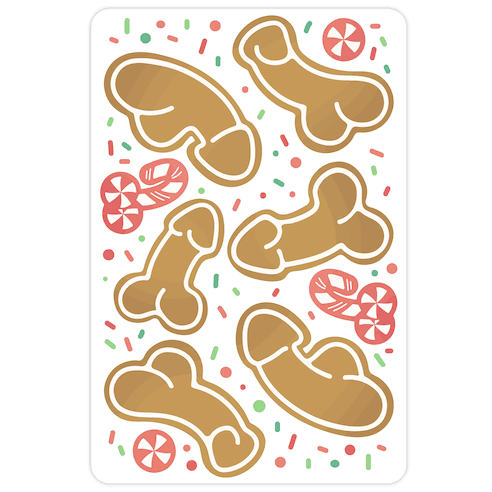 Gingerbread and Candy Cane Penises Die Cut Sticker