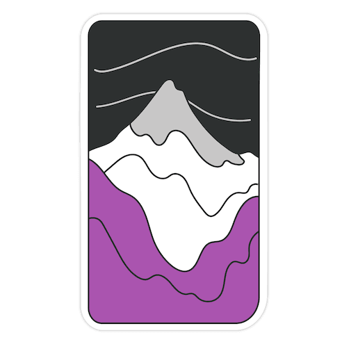 Groovy Pride Flag Landscapes: Ace Flag Die Cut Sticker