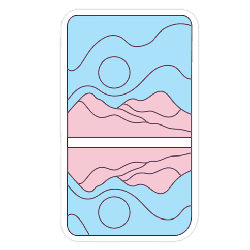 Groovy Pride Flag Landscapes: Trans Flag Die Cut Sticker