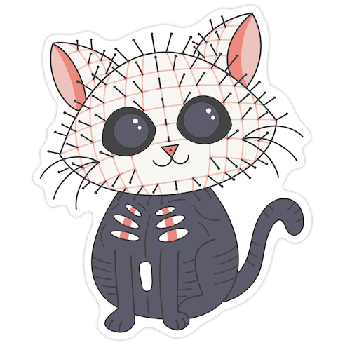 Hellraiser Pinhead Kitten Die Cut Sticker