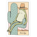 Howdy Frog Cowboy Die Cut Sticker