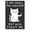 I Am Small And Sensitive But Also Fight Me Cat Die Cut Sticker