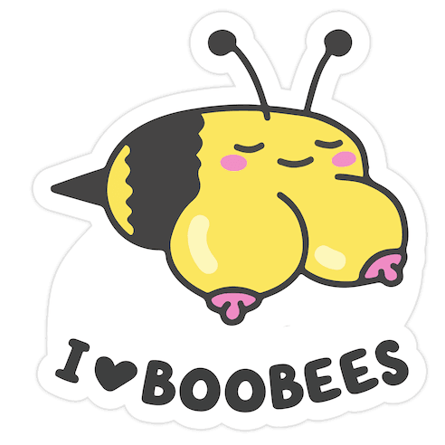 I Love Boobees Die Cut Sticker