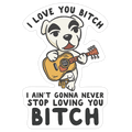 I Love You Bitch K.K. Slider Parody Die Cut Sticker