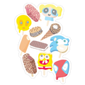 Ice Cream Truck Treats Pattern Die Cut Sticker