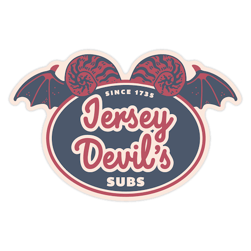 Jersey Devil Subs Logo Parody Die Cut Sticker
