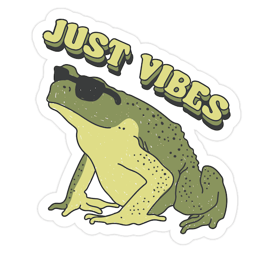 Just Vibes Frog Die Cut Sticker