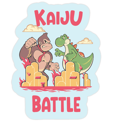 Kaiju Battle Die Cut Sticker