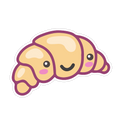 Kawaii Croissant Pattern Die Cut Sticker