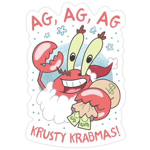 Krusty Krabmas! Die Cut Sticker