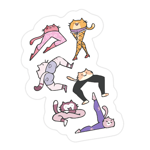 Leggy Cats Die Cut Sticker