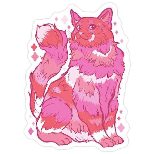 Lesbian Pride Cat Die Cut Sticker