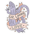 Liz, Laugh, Love (Lizard) Die Cut Sticker