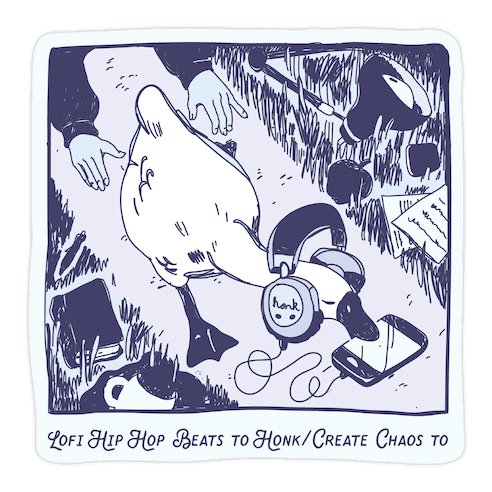 Lofi Hip Hop Goose Die Cut Sticker