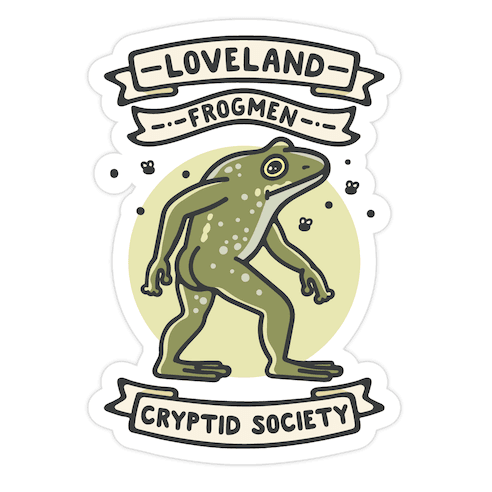 Loveland Frogmen Cryptid Society Die Cut Sticker