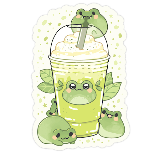 Matcha Froggyccino Die Cut Sticker