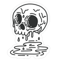 Melting Skull Die Cut Sticker