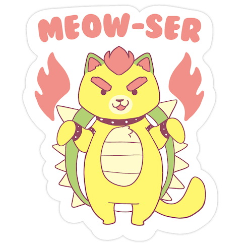 Meow-ser Bowser Die Cut Sticker