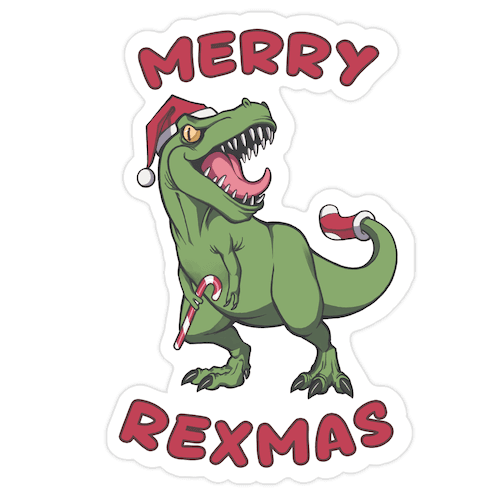 Merry Rexmas Die Cut Sticker