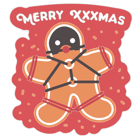 Merry XXXmas Gingerbread Die Cut Sticker