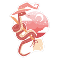 Midcentury Modern Witch Snake Die Cut Sticker