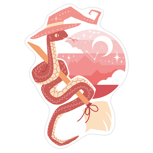 Midcentury Modern Witch Snake Die Cut Sticker
