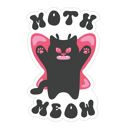 Moth Meow Die Cut Sticker