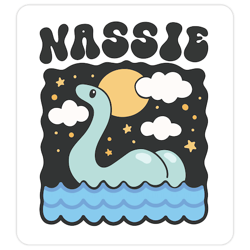 Nassie Lochness Monster Butt Parody Die Cut Sticker