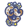 Otters In Space Die Cut Sticker