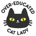 Over-educated Cat Lady Die Cut Sticker