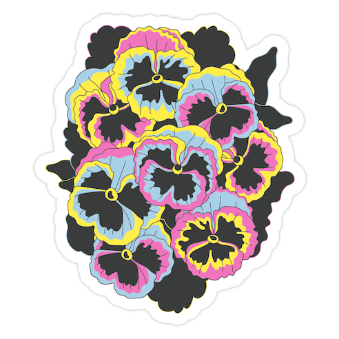 Pan-sy (Pansexual Pansies) Die Cut Sticker