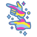 Pansexual Pride Finger Guns Die Cut Sticker