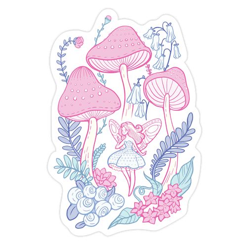 Pastel Fairy Garden Die Cut Sticker