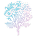 Pastel Vulva Bouquet Die Cut Sticker