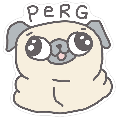 Perg Derpy Pug Die Cut Sticker