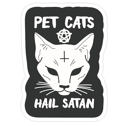 Pet Cats Hail Satan Sphynx Die Cut Sticker